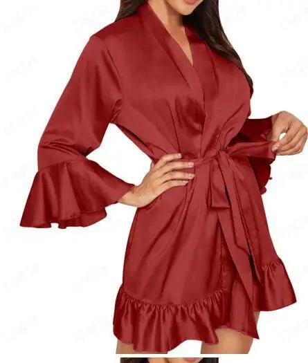 Sexy Lingerie Nightgown Home Pajamas Silk - Zeprah