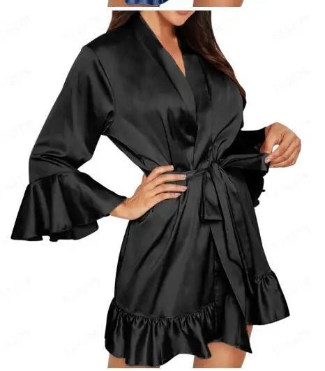 Sexy Lingerie Nightgown Home Pajamas Silk - Zeprah