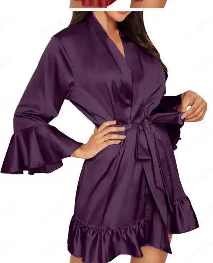 Sexy Lingerie Nightgown Home Pajamas Silk - Zeprah