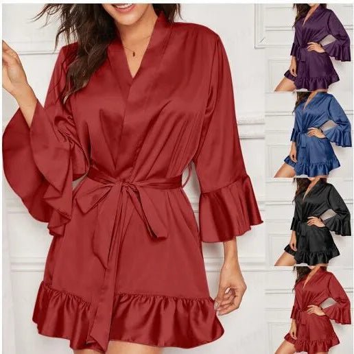 Sexy Lingerie Nightgown Home Pajamas Silk - Zeprah