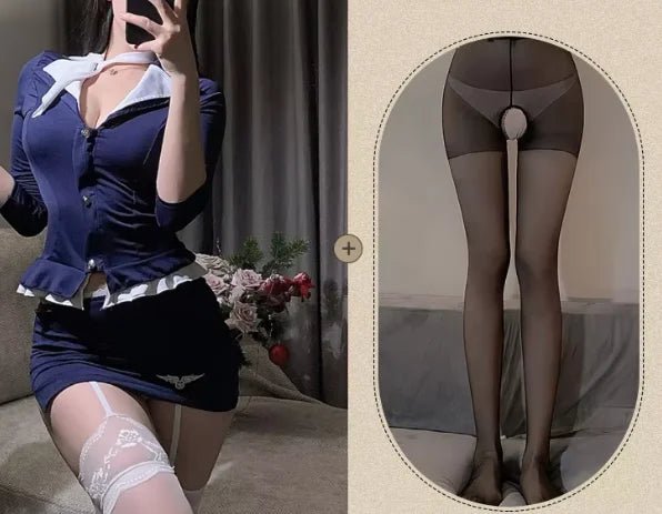 Sexy Lingerie with Hat Flight Attendant Uniform Policewoman Uniform - Zeprah