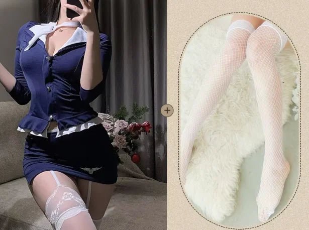 Sexy Lingerie with Hat Flight Attendant Uniform Policewoman Uniform - Zeprah