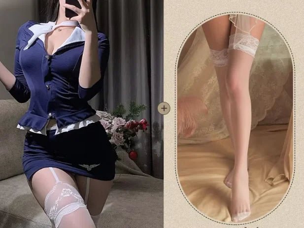 Sexy Lingerie with Hat Flight Attendant Uniform Policewoman Uniform - Zeprah