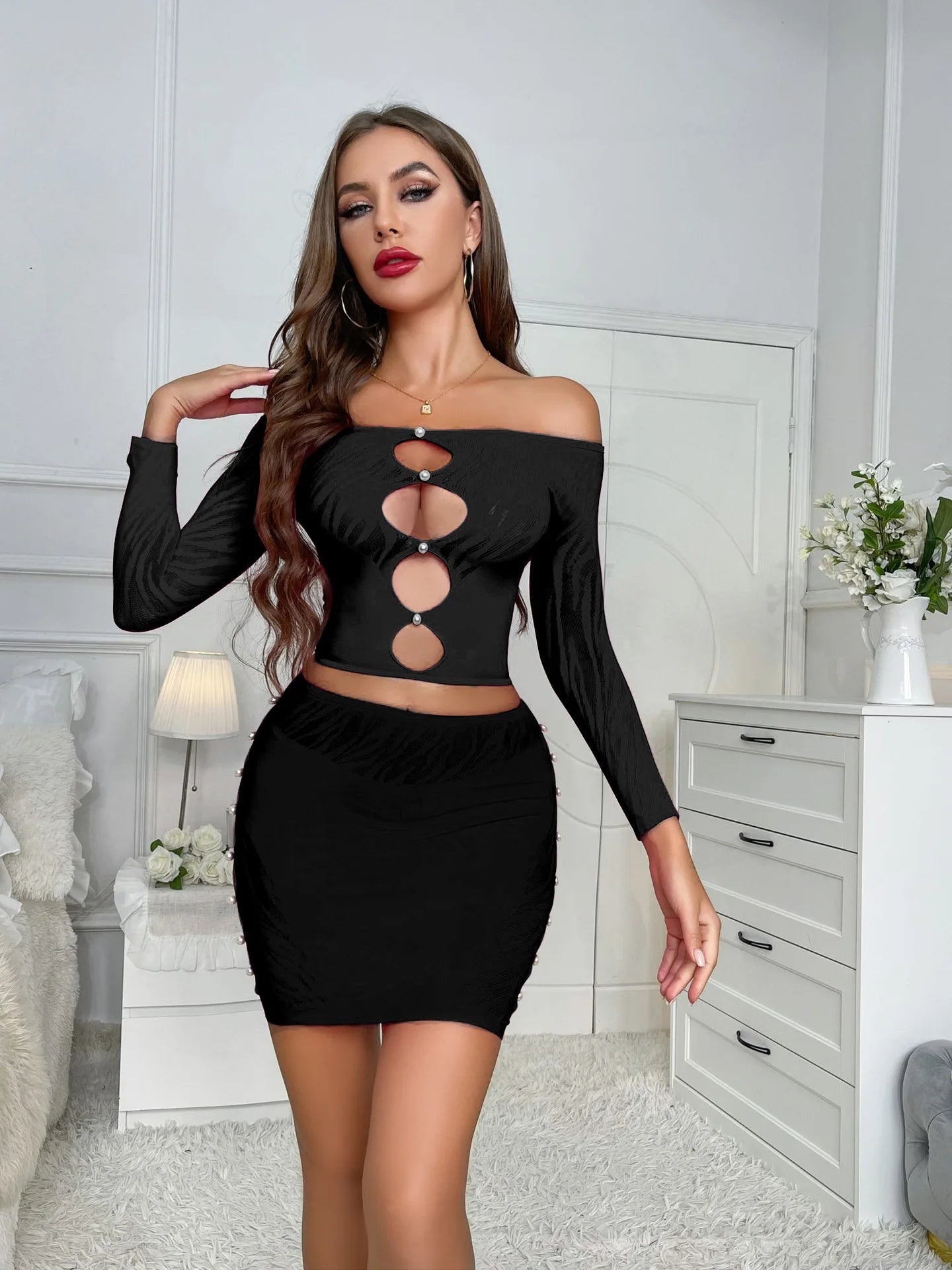 Sexy Pearl Mesh Sexy Costumes Womens Uniform Suit - Zeprah