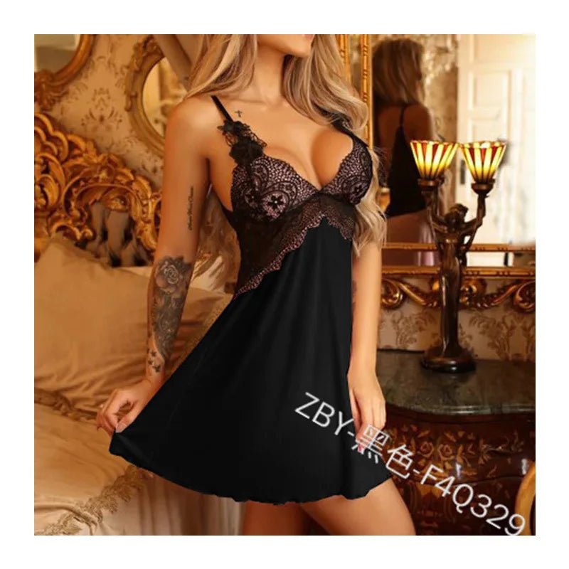 Sexy Set European American Lingerie New Mesh Strap Multi - Color Nightwear - Zeprah