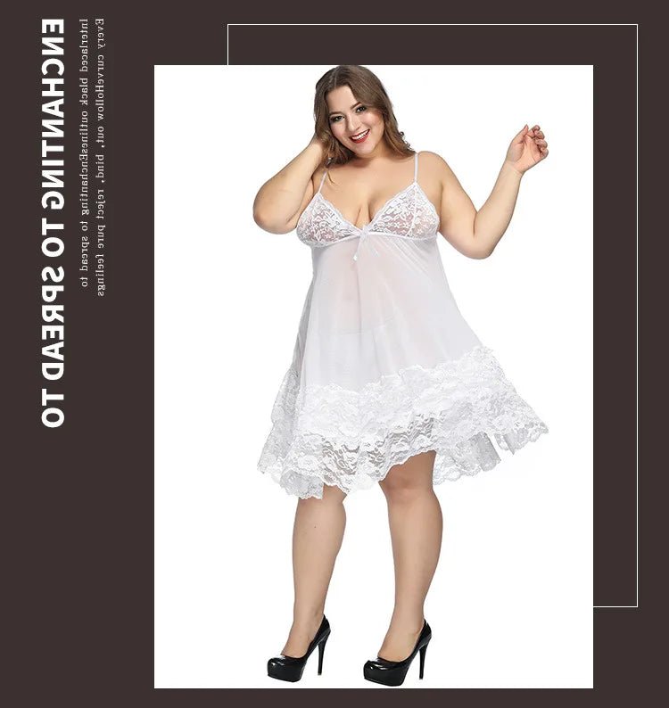 Sexy Underwear European American Style Women's Nightgown Large Size Polyester Pajamas Home - Zeprah