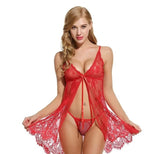 Sexy Underwear Women's Lingerie European American Style Eyelash See - through Suspender Skirt Slit - Zeprah
