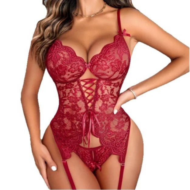 SexyLingerie Jumpsuit Summer Sexy Underwear Hollow Lace Perspective Backless Sexy Women - Zeprah