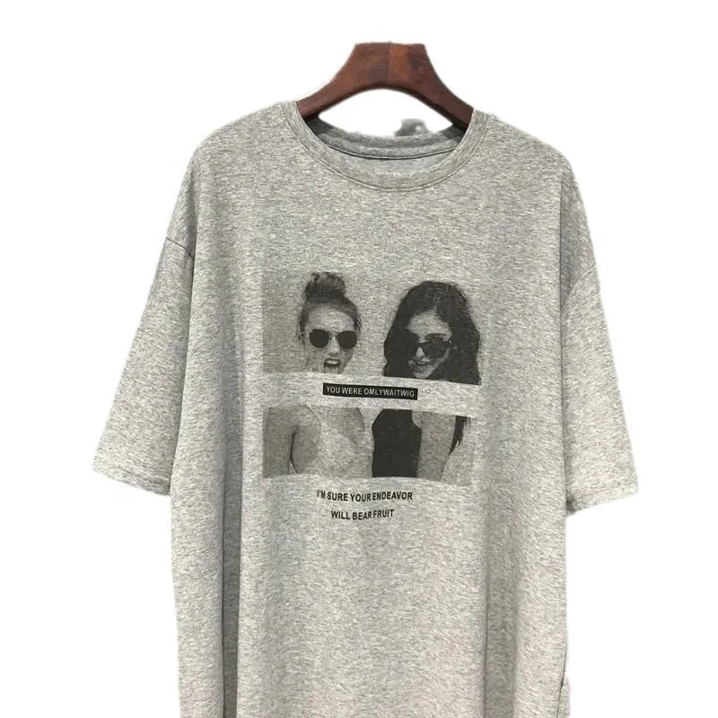 Short - sleeved T-shirt Women's Summer Korean - style New Beauty Printed Loose Lazy Mid - length Top - Zeprah