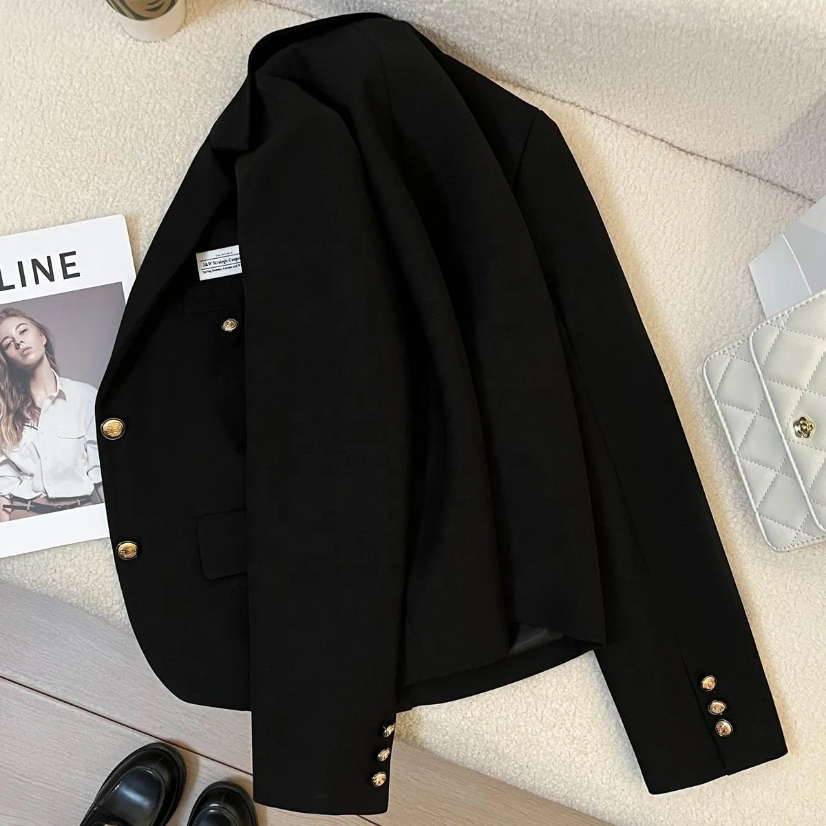 Short Suit Jacket Women's Spring and Autumn New Design Sense College Style Casual Coat - Zeprah