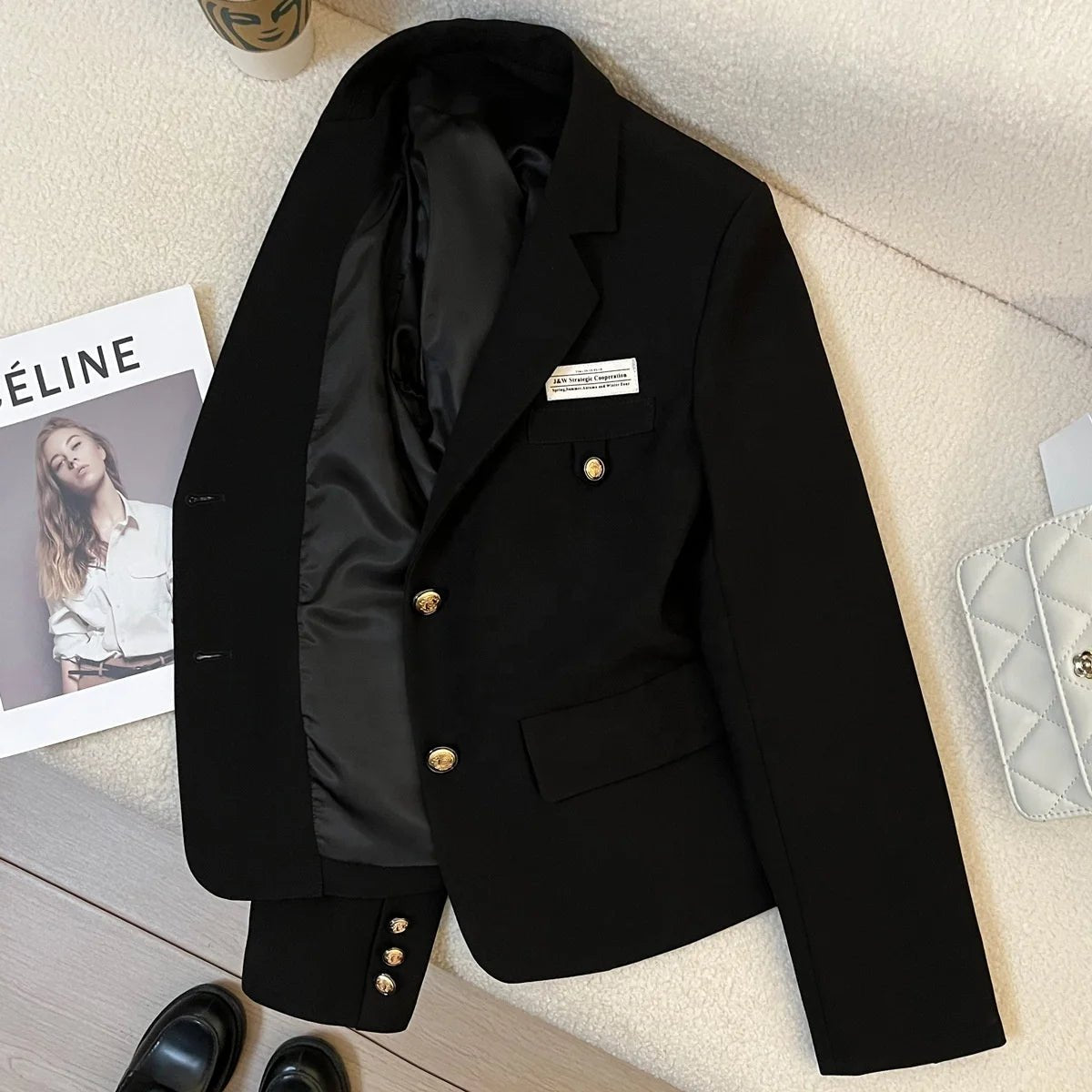 Short Suit Jacket Women's Spring and Autumn New Design Sense College Style Casual Coat - Zeprah