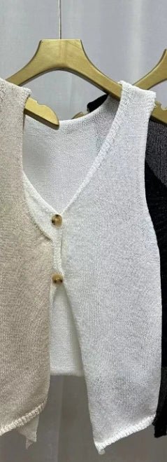 Simple Cropped Top Summer Basic tank Top Button Women's Tanks Camis - Zeprah