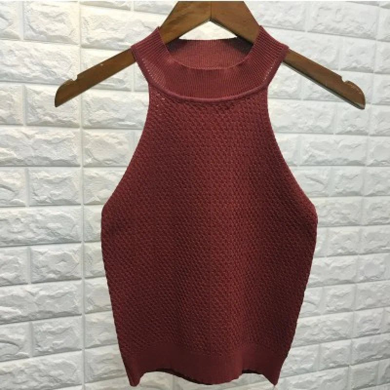 Simple Fashion Base High Elastic Big Boost Suit O - neck Woven Knitted Comfy Camisole Slim Unisex Tank Top - Zeprah