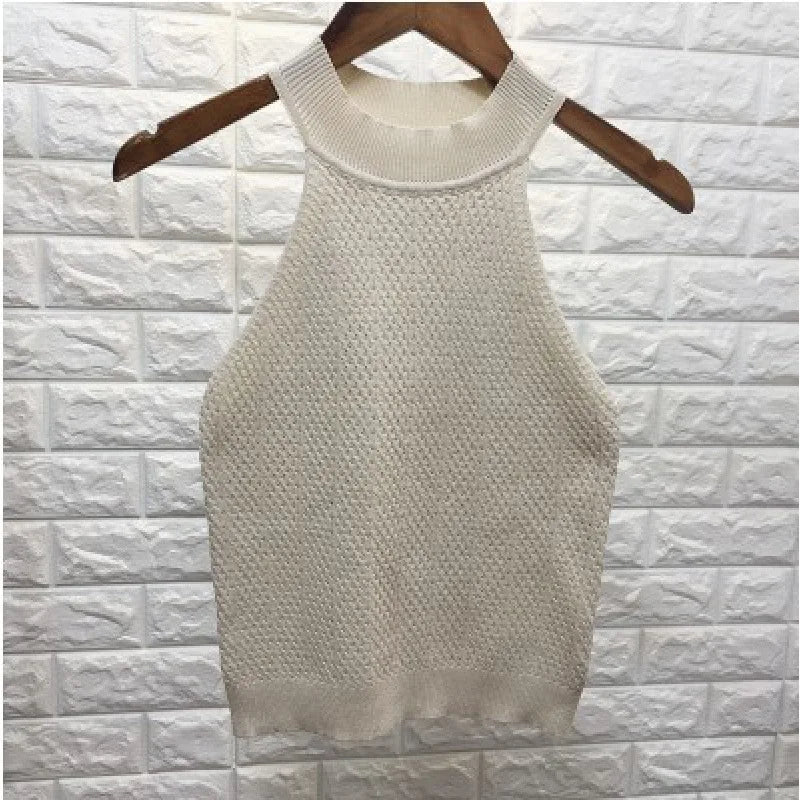 Simple Fashion Base High Elastic Big Boost Suit O - neck Woven Knitted Comfy Camisole Slim Unisex Tank Top - Zeprah