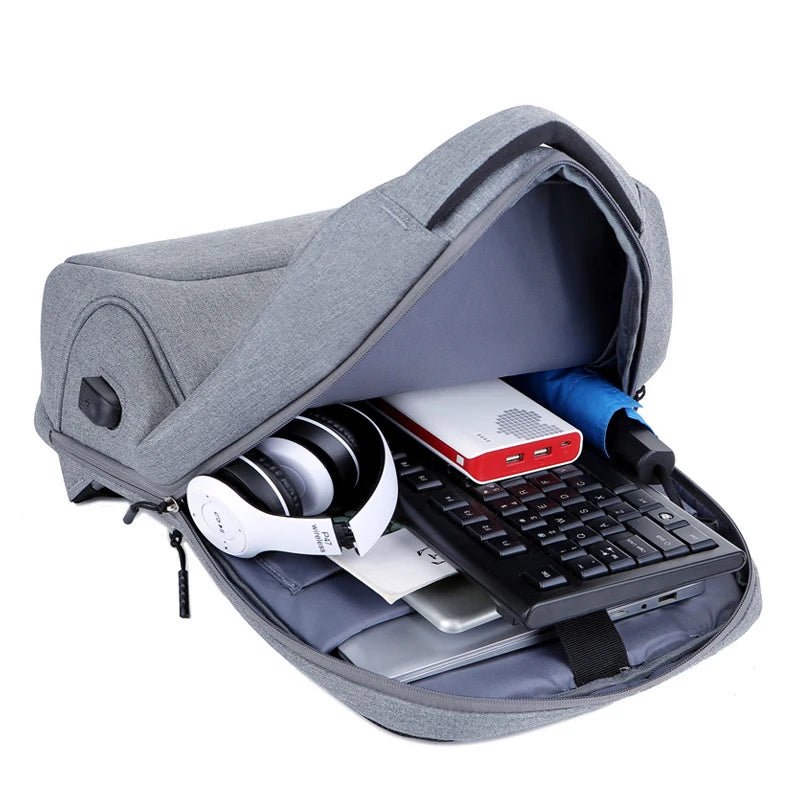 Simple Fashionable Unisex Oxford Waterproof Computer Backpack with USB Large Capacity for Outdoor Travel & Business Use - Zeprah