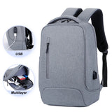 Simple Fashionable Unisex Oxford Waterproof Computer Backpack with USB Large Capacity for Outdoor Travel & Business Use - Zeprah