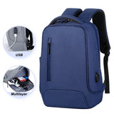 Simple Fashionable Unisex Oxford Waterproof Computer Backpack with USB Large Capacity for Outdoor Travel & Business Use - Zeprah