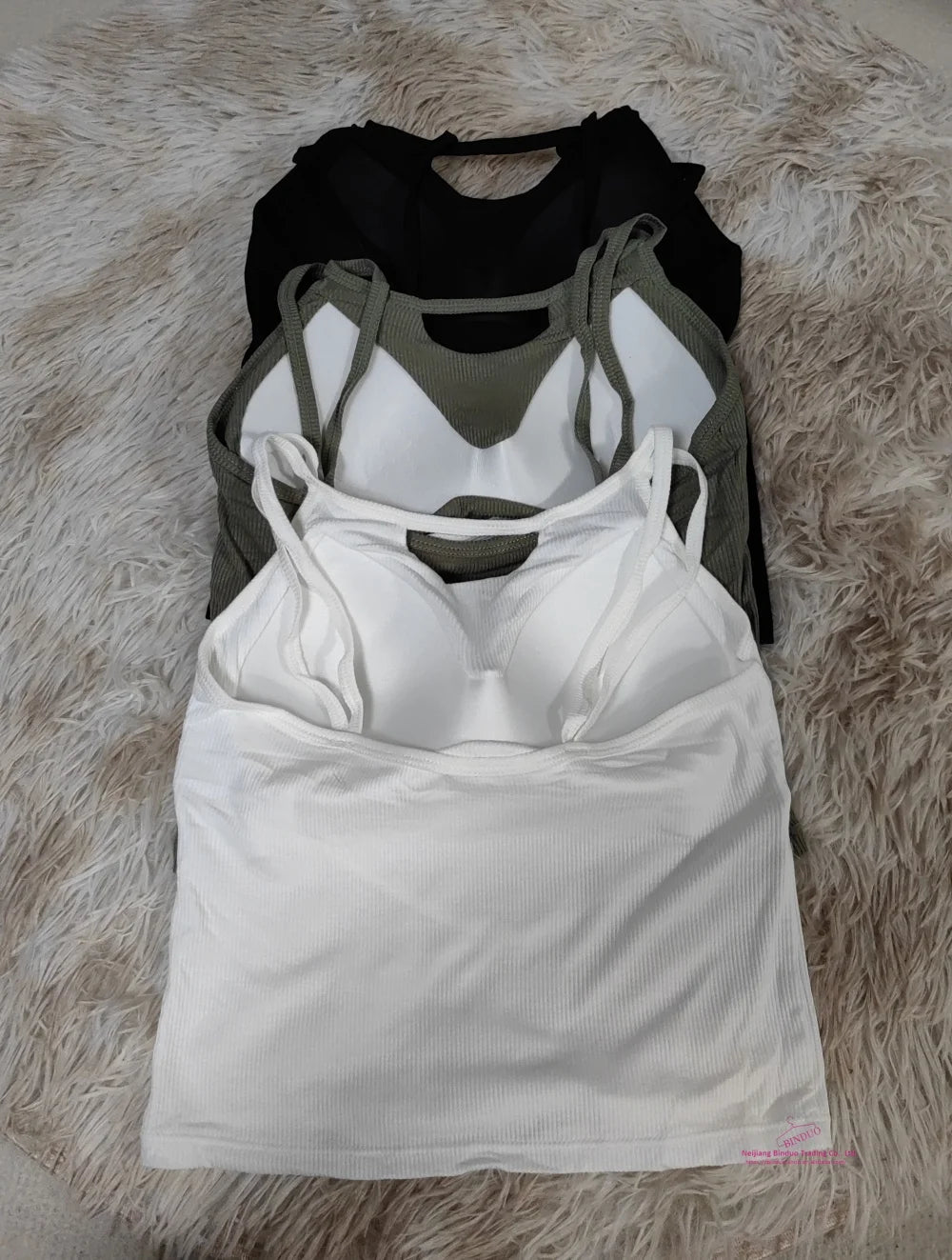 Simple High - end Girl Padded Waist Workout All - match Strip Beauty Back Shoulder Tank Crop Top Wrap Chest One - piece Camisole - Zeprah
