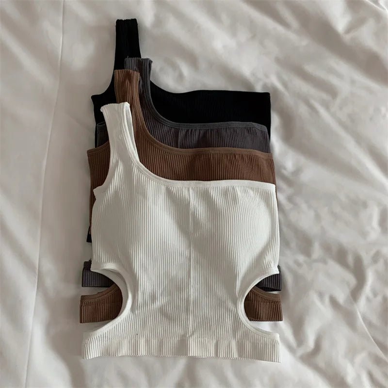 Single Shoulder Sweet Cool Hot High Waist Young Girl Women's Tanks Camis Crop Tops Women's tank Tops - Zeprah