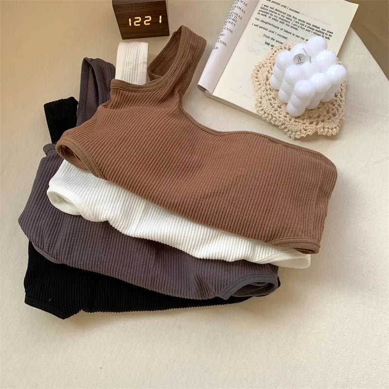 Single Shoulder Sweet Cool Hot High Waist Young Girl Women's Tanks Camis Crop Tops Women's tank Tops - Zeprah