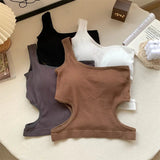 Single Shoulder Sweet Cool Hot High Waist Young Girl Women's Tanks Camis Crop Tops Women's tank Tops - Zeprah