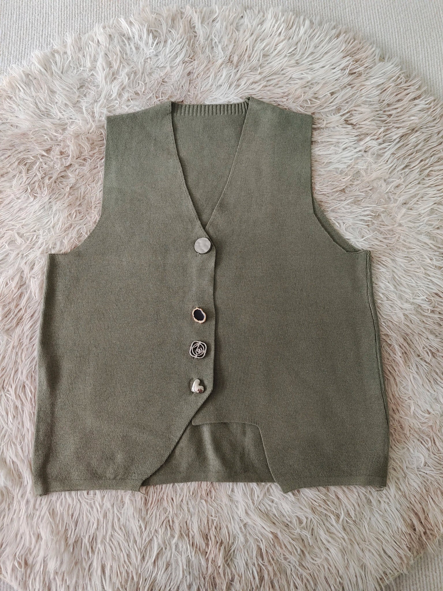 Sleeveless Going Out Tops Irregularity Basic Sleeveless Tops Button Women's Clothing - Zeprah