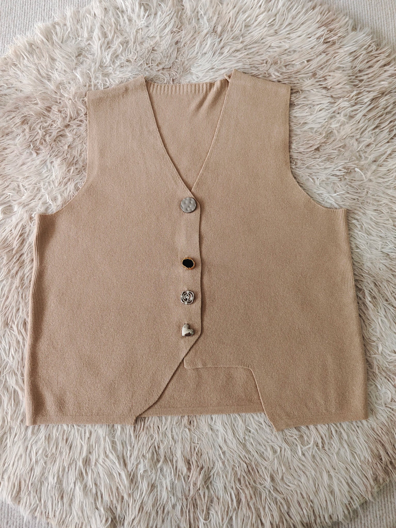 Sleeveless Going Out Tops Irregularity Basic Sleeveless Tops Button Women's Clothing - Zeprah