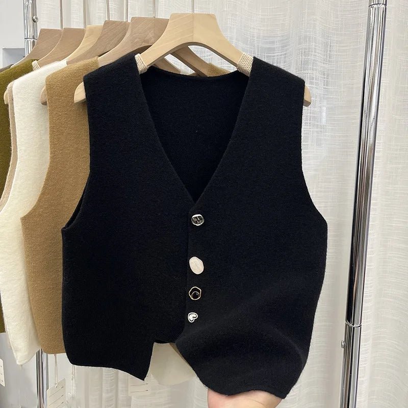 Sleeveless Going Out Tops Irregularity Basic Sleeveless Tops Button Women's Clothing - Zeprah