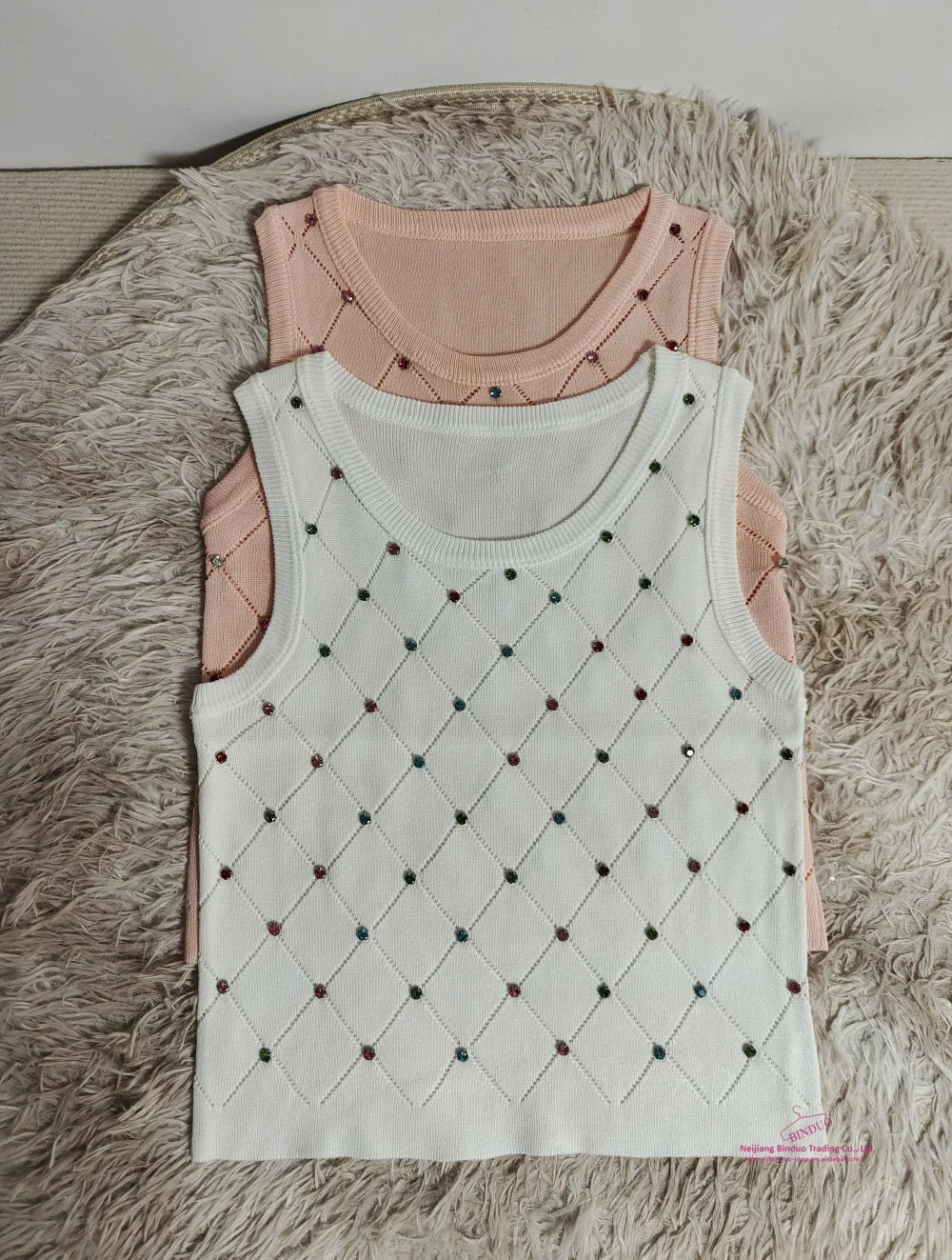 Sleeveless Tank Top for Women Diamond Setting Camisole Slim - fit Going Out Tops - Zeprah