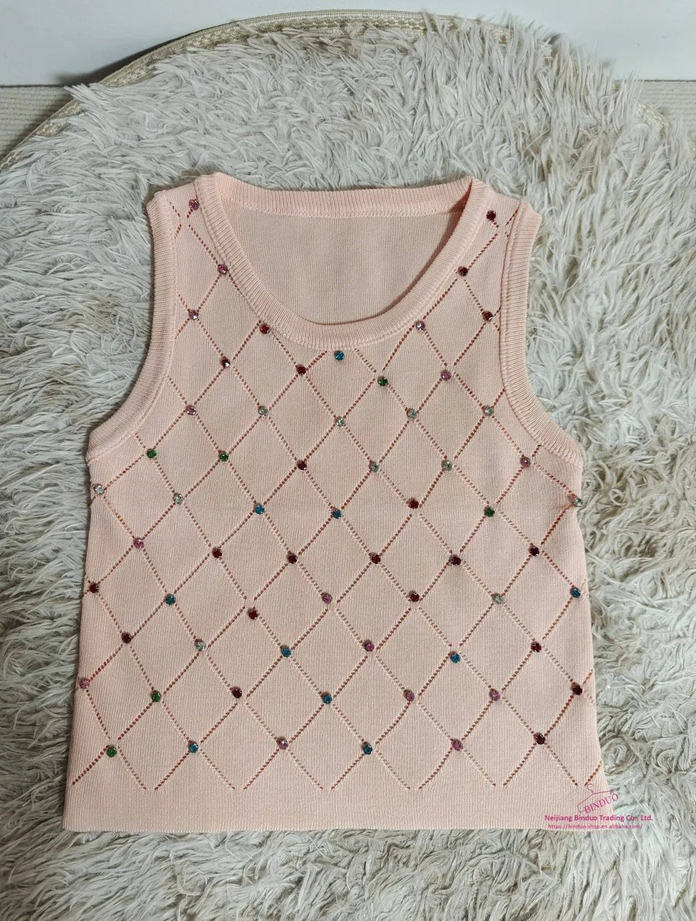 Sleeveless Tank Top for Women Diamond Setting Camisole Slim - fit Going Out Tops - Zeprah