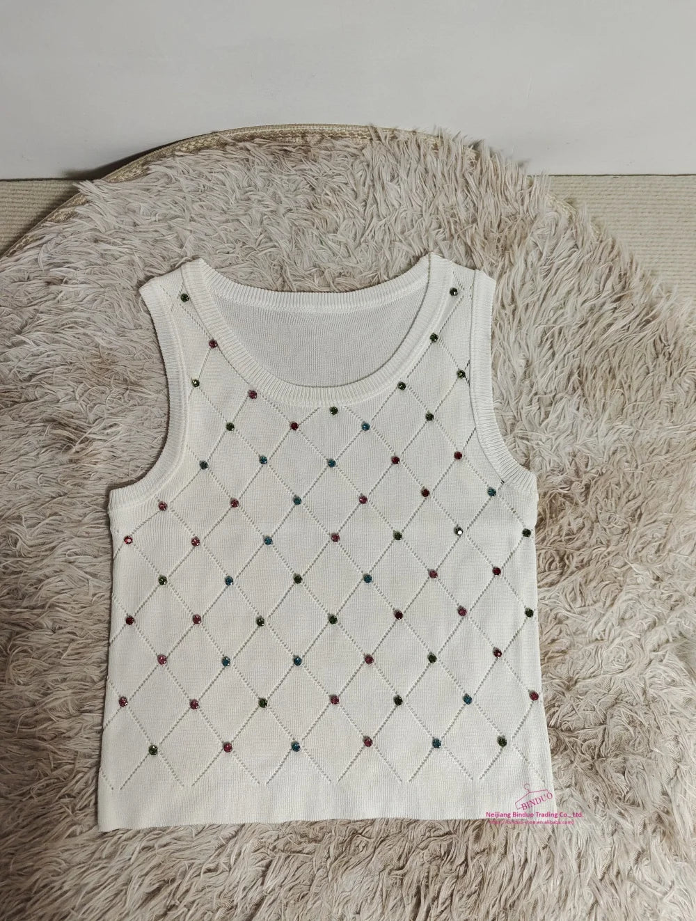 Sleeveless Tank Top for Women Diamond Setting Camisole Slim - fit Going Out Tops - Zeprah