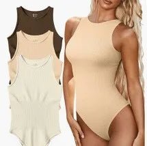 Sleeveless Tight Bodysuit Slim - fit One - piece Vest Solid Crotch Top - Zeprah