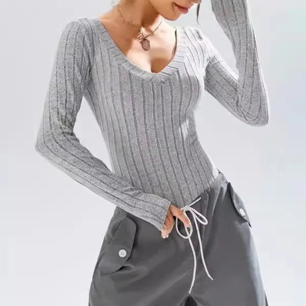 Slim - fit Bodysuit Knitted One - piece Vest Best Sale Crotch Top - Zeprah