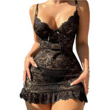 Slim Fit Camisole Dress Lace Bodycon Sexy Lingerie Spandex/Nylon Breathable - Zeprah
