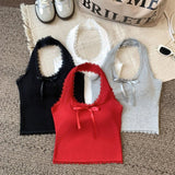 Slim - fit Crop Top Alluring Hot Girl Style Halter Top Summer Sleeveless Tops - Zeprah