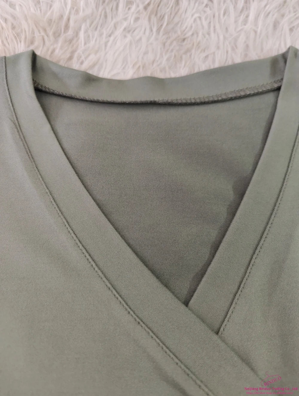 Slim - fit Graphic Tee Crossed V - neck Tops for Women Simple T-shirt for Women - Zeprah