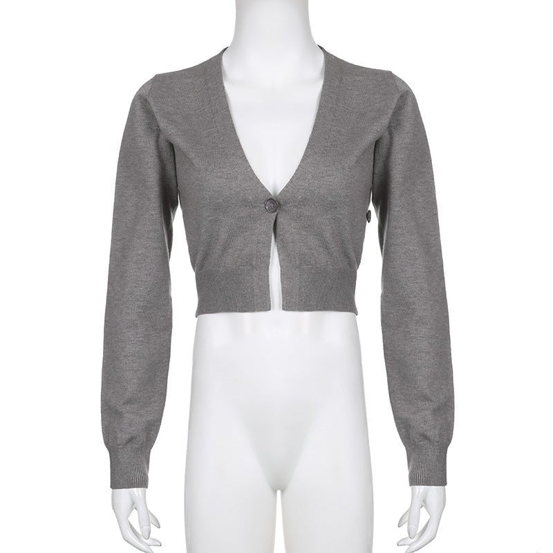 Slim - Fit Long Sleeve Base Layer Sweater - Women’s V - Neck Short Knit Cardigan - Zeprah