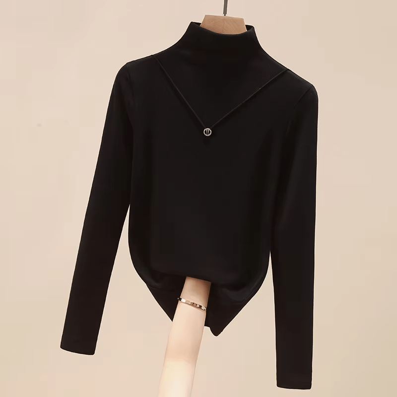 Slim - Fit Mock Neck Base Layer T-Shirt | Warm Autumn/Winter Inner Wear Spandex/Poly - Zeprah