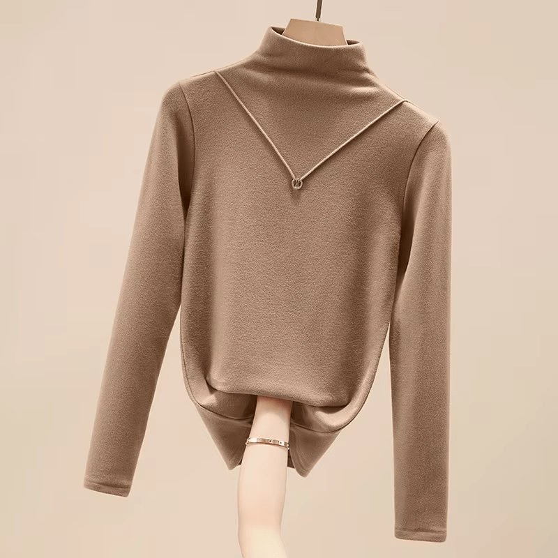 Slim - Fit Mock Neck Base Layer T-Shirt | Warm Autumn/Winter Inner Wear Spandex/Poly - Zeprah