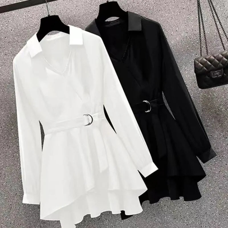 Slim - fit Shirt Women Simple Women's Clothing Versatile Waist Shirt - Zeprah