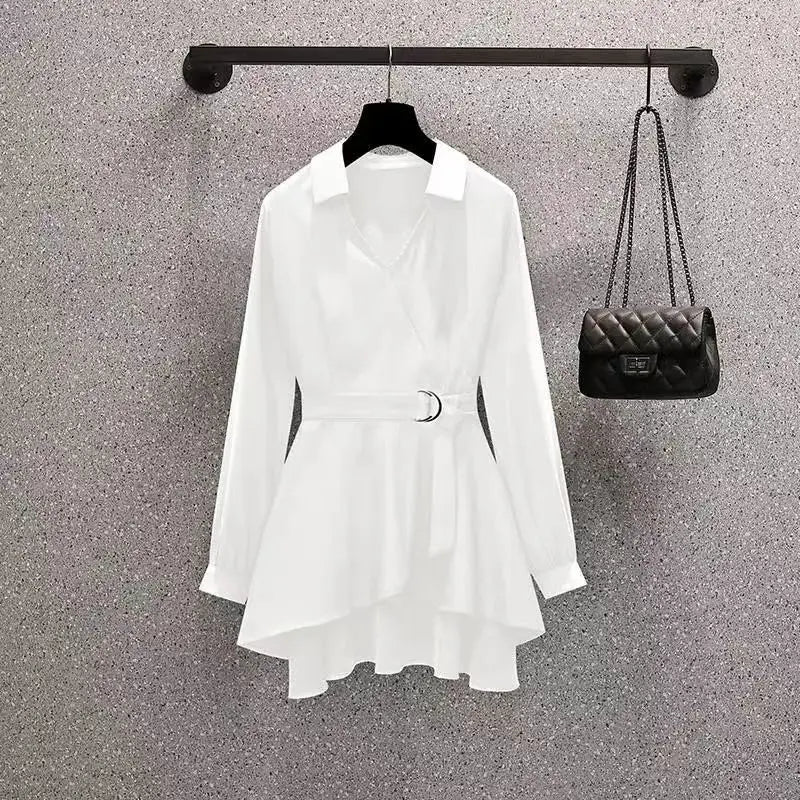 Slim - fit Shirt Women Simple Women's Clothing Versatile Waist Shirt - Zeprah