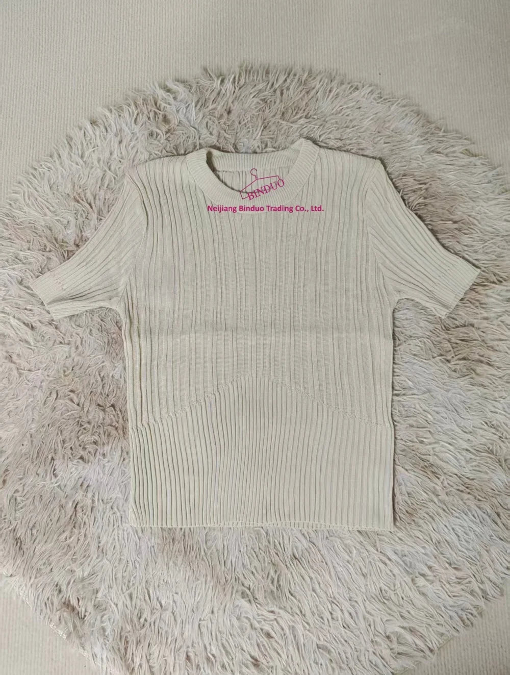 Slim - fit Short - sleeved Blouse Knitted T-shirt for Women Crewneck Short - Sleeved Tee - Zeprah