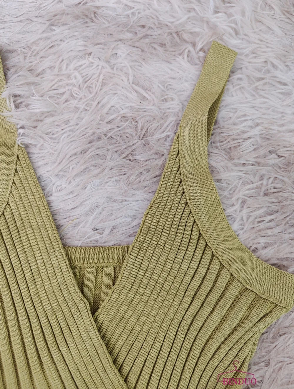 Slim - fit tank Top Knitted Camisole Spaghetti Strap Going Out Tops - Zeprah