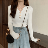 Slim - Fit V - Neck Long Sleeve Crop Top | Quick Dry Jersey Tee - Zeprah