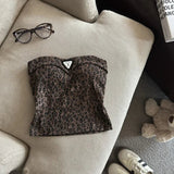 Slimming Vintage Design Tie - Dye New Style Top Hot Girl Slim - fit Niche Leopard Print Vest Top for Women - Zeprah