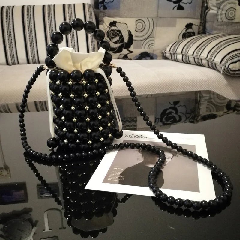 Small Group Foreign Style Dinner Package Summer Small Fresh fairy String Pearl Big Pearl Bucket Bag Girl - Zeprah
