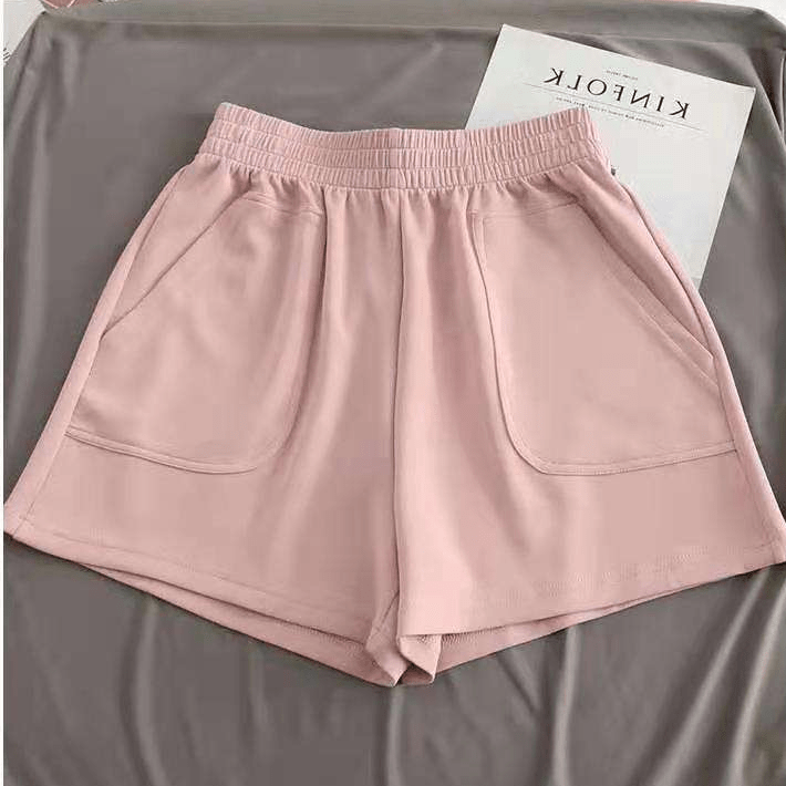 Soft Cotton Blend Casual Bottoms – Women’s High - Waisted Knit Lounge Shorts - Zeprah