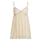 Solid Color Lace Camisole Nightwear Long Ribbons Eco - Friendly Breathable Comfortable Loose Knit Sleeveless Top Sexy Backless - Zeprah