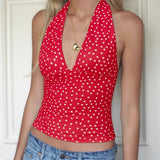 Solid Color Sexy Lace Knitted Short Sweet Women's Beach Dress V - Neck Sleeveless Camisole Skirt - Zeprah