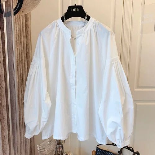 solid long - sleeve blouse New design French - style woman's shirt comfortable Shirt - Zeprah